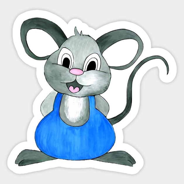 Funny Mouse Sticker by NastasiaPattern